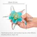 QFkris 5" Glass Star Fish, Crystal Handmade Glass Blown Table Decor, Starfish Figurine, Collectible Ornament,Clear and Green for Women