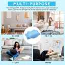 Hahafelt Cooling Cervical Neck Pillowcase Cover (Only Pillow Case) Ergonomic Pillowcase with Zipper Breathable Contour Pillow Cover for Side Back Stomach Sleepers(Blue, Queen Size)