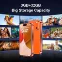 Mini Phone 4G Unlocked 3+32GB Mini Smartphone with 3.7'' HD Touch Screen 2000mAh Battery Compact Backup World's Smallest Phone for Kids & Students GPS Dual SIM Face ID Black | 4G Unlocked 3+32GB