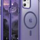 Magnetic for iPhone 12/12 Pro Case, [Compatible with MagSafe][Military Grade Drop Protection][Heavy Duty Protection][Non-Slip][Shockproof] 2-Layer Durable Bumper Phone Case 6.1''-Dark Purple