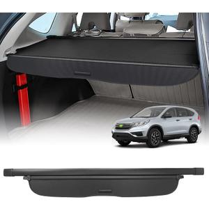 Powerty Retractable Cargo Cover for 2012-2016 Honda CRV, Canvas Texture Trunk Cover Privacy Screen Rear Security Shade for CR-V Accessories