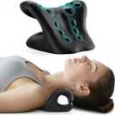 ACIXX Neck Stretcher and Cervical Traction Device, Relaxer for TMJ Pain and Shoulder Pain Relief, Cervical Traction Device Pillow, Spine and Neck Corrector(Black)