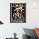 Diamond Painting Kits, Christmas Skull Coffee Diamond Art Kits for Adults Cross Stitch Beginners Full Drill Shiny Diamond Embroidery Pictures Arts Craft for Home Wall Decor Gift (12X16in/30x40cm)