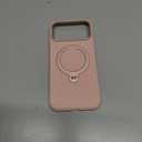 TORRAS Ostand Q3 Silicone for iPhone 17 Pro Max Case, Fit for MagSafe, 360 Spin Stand, Soft Liquid Silicone Cozy Grip, Camera Control, Protective Case for iPhone 17 Pro Max for Women Girl, Bliss Pink