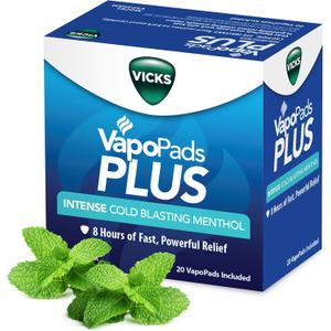 Vicks VapoPads Plus with Intense Cold Blasting Menthol Value Pack, 20 Count Refill Scent Pads, Vapor Pads for Vicks Humidifiers, Vaporizers and Steam Inhaler, FSA and HSA Eligible