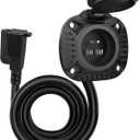 MICTUNING 15Amp 125V AC Port Plug with Heavy Duty Integrated 20" Extension Cord and Water-Resistant Spring-loaded Cover - Black