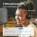 USB Headset with Microphone for PC, Single Ear Wired Headset with Noise Canceling Mic for Work, Lightweight Computer Headset with in-line Control for Call Center, Teams, Zoom, WFH