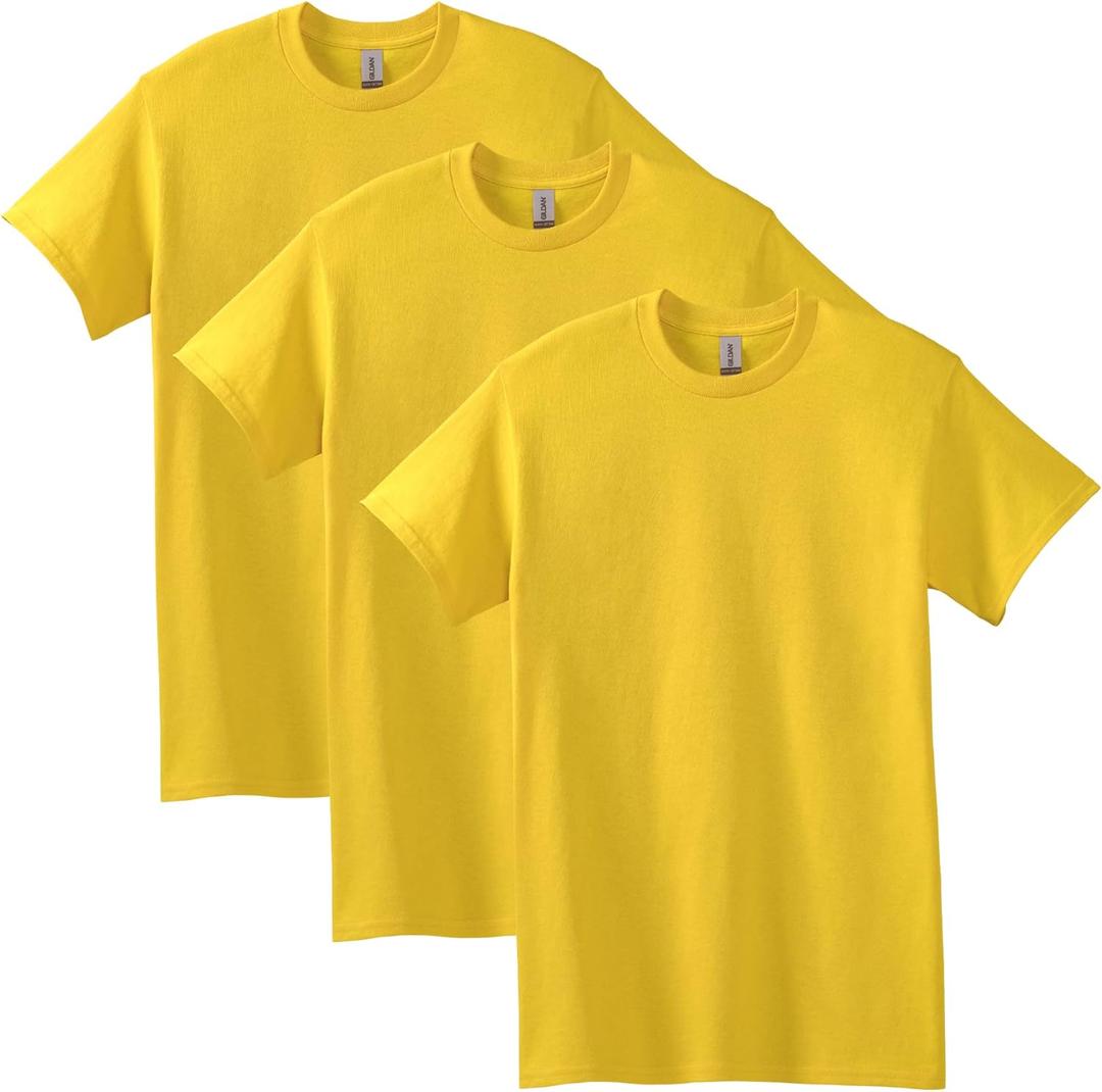 Gildan Adult Heavy Cotton T-Shirt, Style G5000, Multipack (Medium, Daisy (3-pack))