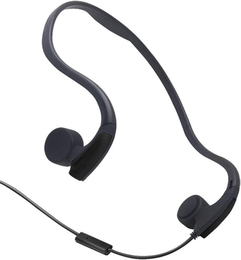 Bone Conduction Wired Headphones with Noise Cancelling Mic 3.5mm Connector Sweat Resistant Headphones for Cycling Running and Other Sports (Black)