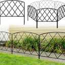 Thealyn Decorative Garden Fence 24 in H x 24 in W (5 Panels, Total Length 10 ft) Rustproof Metal No Dig Fencing Animal Barrier Fence, Outdoor Border for Dog, Yard, Patio, Flower, Bed