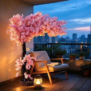 Grande Artificial Cherry Blossom Tree,Pink Faux Flower Tree Arbol De Cerezo for Home, Office, Wedding, Party & Indoor and Outdoor Decor,Extension/H 6FT x W 5FT