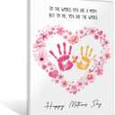 MIKAYENUS Happy Mother's Day Handprint Craft & Art Activity - DIY Handprint Gifts For Grandparents, Mom From Kid, Son, Daughter - First Mothers Day Gifts For Mom From Kids Arts And Crafts