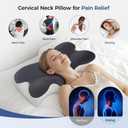Cervical Neck Pillow for Neck Pain Relief,Memory Foam Neck Pillow for Sleeping,Orthopedic Neck Support Pillow for Back Stomach Sleepers,Ergonomic Pillow with Pillow Covers