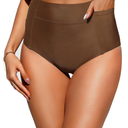 Tempt Me Women High Waisted Swimsuit Bikini Bottoms - Tummy Control Swim Bottom Full Coverage Bathing Suit with Pockets 2025, Size M