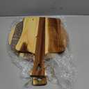 Hsei 2 Pcs Acacia Wood Cutting Board with Handle Wooden Charcuterie Board Large Paddle Carving Chopping Set Butter Serving Tray for Cheese Meat Fruit Pizza Bread Baking(Practical Handle)