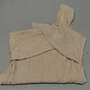 OYOANGLE Women's Textured One Shoulder Going Out Bodysuit Tops Twist Front Ruched Sleeveless Tank Top Body Suits (Apricot), XS