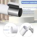 White Curtain Rods, Room Darkening Rod for Windows 48 to 90 Inches(4-7.5Ft), Wrap Around Curtain Rod, Heavy Duty Blackout Drapery Rods, Modern Decorative Window Treatment, White