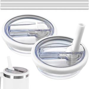 2 Pack Flip Straw Leak Proof Lid for Stanley 40 oz Tumbler Quencher - Reusable Spill Proof Lid Top Cover Stanley 40oz Cup Accessories - Replacement of Leaking Original Stanley Lids - White 2 Pack Flip Straw Leak Proof Lid for Stanley 40 oz Tumbler Quencher - Reusable Spill Proof Lid Top Cover Stanley 40oz Cup Accessories - Replacement of Leaking Original Stanley Lids - White