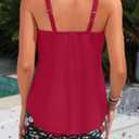 Daci Red and Floral Women’s Tankini Swimsuits - 2 Piece Tummy Control Bathing Suit Modest Flowy Swimwear with Boy Shorts 2026 XL (Red, XXL)