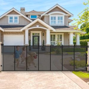 200" Retractable Baby Gates Extra Wide Dog Gates for Doorways, 48" Extra Tall Pet Gate Retractable Dog Gate, Long Baby Gate Retractable Fence Outdoor, Driveway Gate Retractable Garage Gate, Black