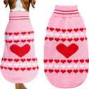 Dog Sweater Turtleneck Pet Sweaters Winter Coat Apparel Warm Knitted Holiday Clothes for Cat and Puppy (Large)