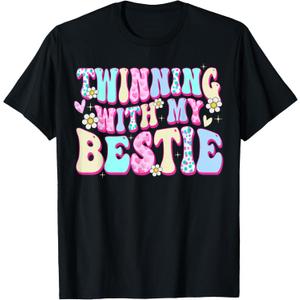 Friends Twinning with My Bestie Spirit Week Girls Matching T-Shirt,  (Girls S)