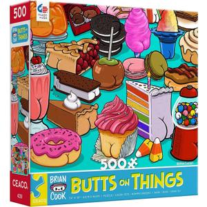 Ceaco - Brian Cook - Butts on Things - Sweet Cheeks - 500 Piece Jigsaw Puzzle