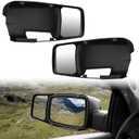 HAKA TOUGH Clip On Towing Mirror Extensions and Antenna Base Cover Kit for 2009-2018 Dodge Ram 1500 2500 3500, Snap & Zap Side Rearview Mirror Extend Cover, Antenna Ornament Adapter Mount Accessories