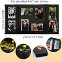 GMFrames Graduation Picture Frame Photo Display Board Class of 2026 Multi 4"x6" Memory Portfolio Album for Senior High School, College or University Graduation Photographs Black