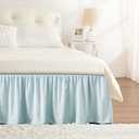 RIMELA Grayish Blue Bed Skirt Queen Size 18 Inch Drop, Wrap Around Elastic Bed skirt, Dust Ruffle for Adjustable Bed Base Machine Washable Easy to Install Bed Skirts