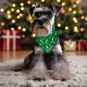 Christmas Dog Bandanas 2 Pack Washable Soft Cotton Christmas Tree & Snowflakes Scarf Multiple Sizes Offered Premium Durable Fabric Adjustable Fit for Small, Large & Extra Large Dogs