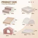JungleDove Soft Foam Climbing Blocks for Toddlers – 7-Piece Ball Pit with Blush Pink Leather, Indoor Soft Play Gym, Montessori Activity Toys for Kids(82.7"×26.8"×18.5")