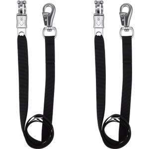 2 pcs Cross Ties for Horses,Heavy Duty Nylon Horse Trailer Tie with Strong Panic Snap and Bull Snap,Adjustable Length from 45.2" to 78.7",Professional Horsed Supplies (Black)