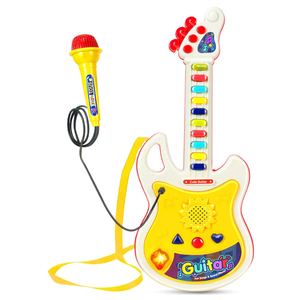 Toddler Guitar, Musical Instruments Toys for Toddlers 2 3, Montessori Karaoke Music Toys for 3 4 5 Year Old Boys Girls Pretend Play Gifts  Kids Electric Guitar with Microphone & Piano Set