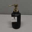 Nicole Miller - Lotion Pump/Soap Dispenser, Resin Countertop Accessories, Dorm Room Essentials (Sydney Collection, Black/Gold)