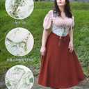 Scarlet Darkness Corset Belt for Women Renaissance Underbust Corset Floral Lace Up Boned Waist Belts (White, 10)