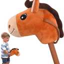 WALIKI Stick Horse for Boys & Girls | Pretend Play Cowboy & Cowgirl Toy for Kids Ages 3-6 | Fun Active Toddler Toy (Caramel)