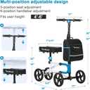 Knee Scooter，Knee Scooter for Adults for Foot Surgery，Knee Walker for Foot Injuries Compact Crutch Alternative with Dual Braking System (Blue)