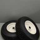 16x6.50-8 Lawn Mower Tires with Rim, Natural Rubber Turf Tire for L120 G100 G110, 145 190C Tractor, LA130 LA140 LA150 X140 X166 E170 | 3"Offset | Bore ID 3/ 4" | 4 Ply Tubeless 2PCS
