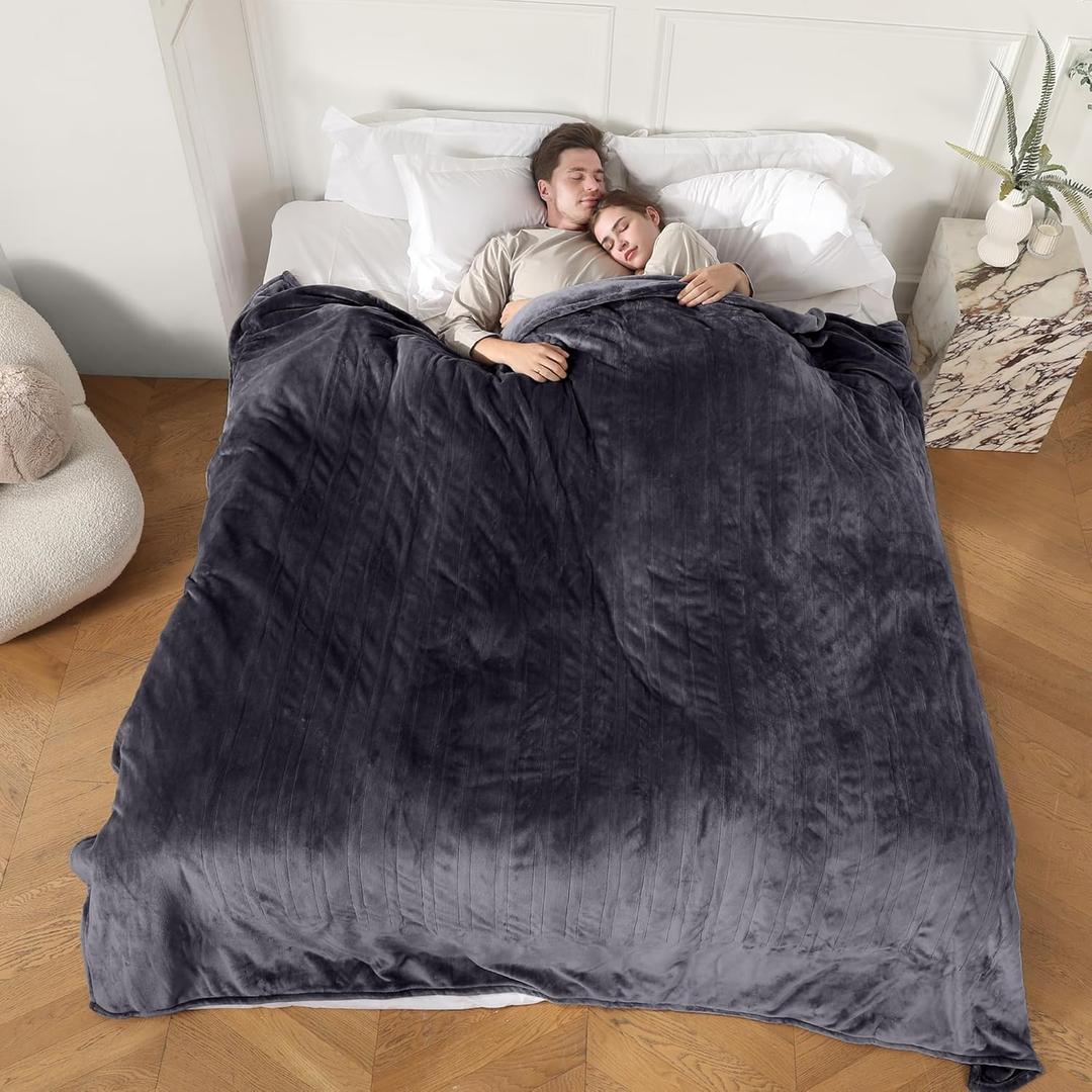Electric Blanket King Size, Super Soft Cozy Upgraded Flannel Heated Blanket Dual Control with 5 Heating Levels & 10 Hours Auto Off, Fast Heating & Overheat Protection, 100" x 90", Dark Gray