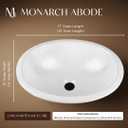 Monarch Abode Bathroom Sink – 17-Inch Oval Drop In Bathroom Sink, Top Mount Hand Hammered Classic White Vanity Sinks for Countertop, Powder Room, Guest Bath or Restroom, Drop in Sinks for Bathrooms