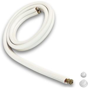 Cloud Fire 10 Ft Aluminum HVAC Line Set 1/4 & 3/8 Inch for Mini Split AC, Flexible High-Pressure Pipes with Fittings, Compatible 9000-12000 BTU Systems