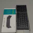 Foldable Bluetooth Keyboard,Wireless Portable Keyboard with touchpad,Rechargeable Pocket-Size Folding Travel Keyboard for iOS,Android,Windows Devices-Space Gray