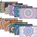 Reginary 20 Pieces Cosmetic Bag for Women, Roomy Makeup Bags with Zipper Toiletry Bag Pouch Travel Packing Accessory Organizer Gifts, 7 x 4.3 Inches (Mandala)