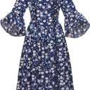 GRACEART Colonial Girls Dress Pioneer Costume Prairie Pilgrim Dress Kids, Size 8