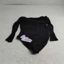 MANGOPOP Women's Off The Shoulder Long Sleeve Bodysuit Sexy Sheer Mesh Top Double Lined Body Suits Fall Outfit 2025, Small, Black