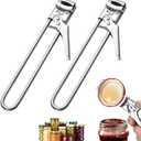 2 x Jar Opener for Weak Hands - Removes Tight Jar Lid for Seniors with Arthritis - Adjustable Jar Opener - Multi Opener Set with Jar Opener Gripper Pad and Bottle Opener Keychain(2Pcs)