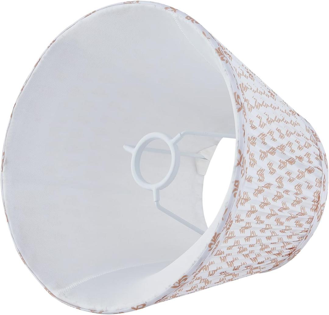 Uno Lamp Shade,Drum Pleated Lamp Shades 5" Top x 9" Bottom x 7" Slant Height,Barrel Small Replacement Lampshade (Uno Fitter), Fabric Lampshades Table lamp Shades Bottle Lamp Shade,1 Pack(Brown Floral)