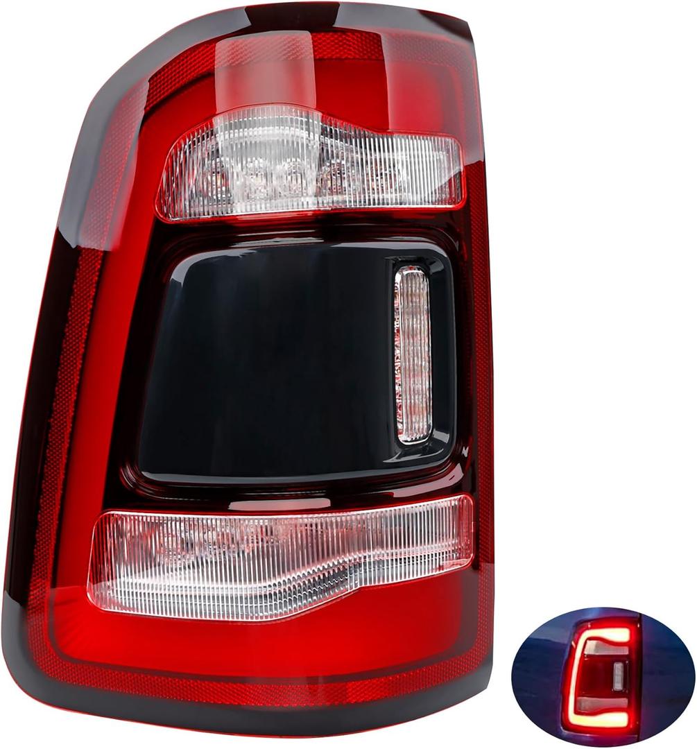 Misakomo LED Taillamps - Brake Tail Lights Compatible with RAM 1500 2019-2024, Replace 55112993AB 55112993AC 55112993AD - LED Driving Reverse Lights Brake Turn Signal Lighting Rear Left Driver Side