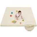 Waterproof Baby Play Mat for Floor Memory Foam 50 * 50 Cushion Playpen Playmat Tummy Time Crawling Mat Nursery Rug Thick Pad Create Soft & Safe Area for Infants,Toddler,Kids,Beige